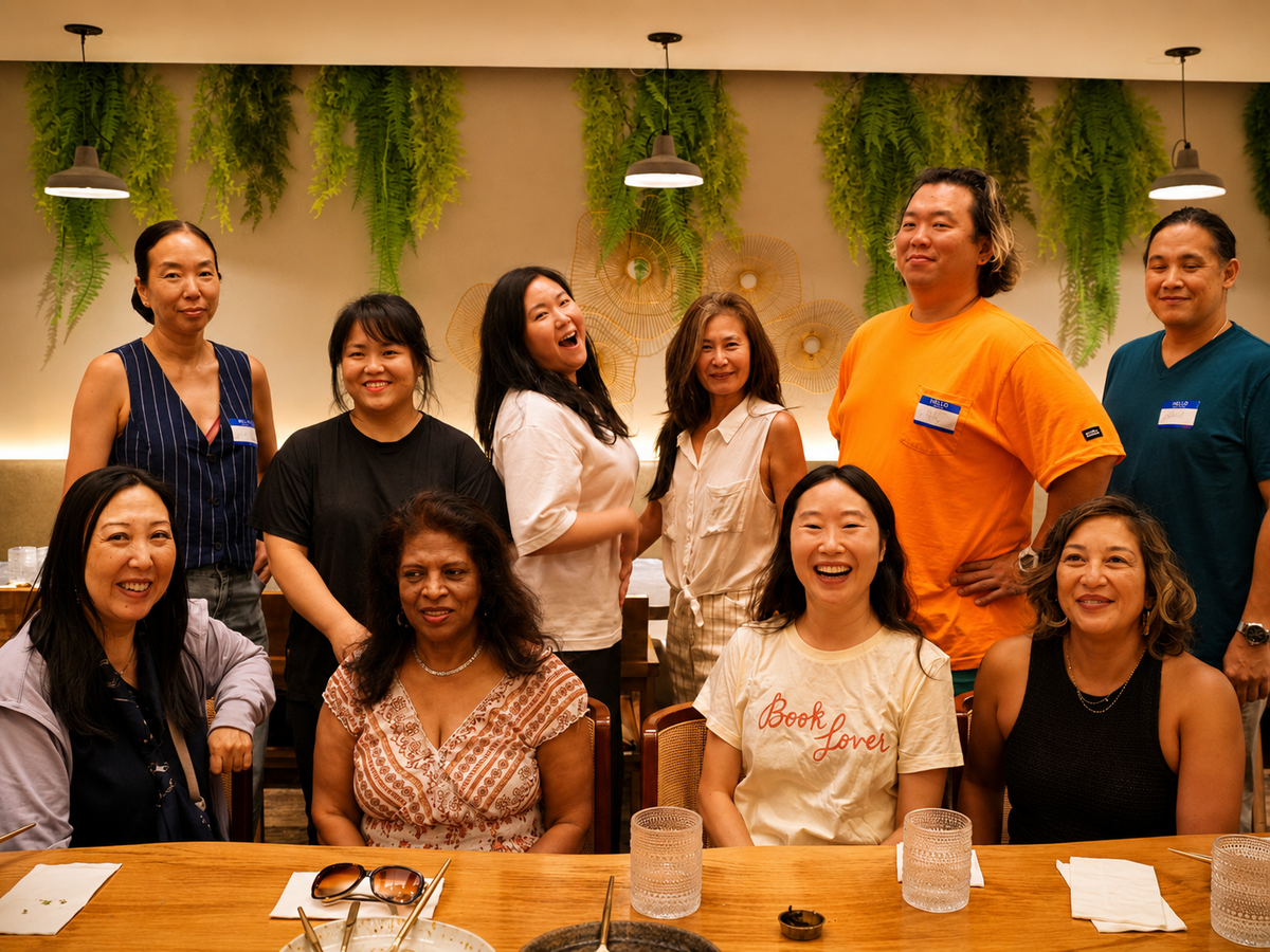 The full retreat group gathered in the studio