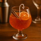 Spiced cider cocktail candle with cinnamon and orange
